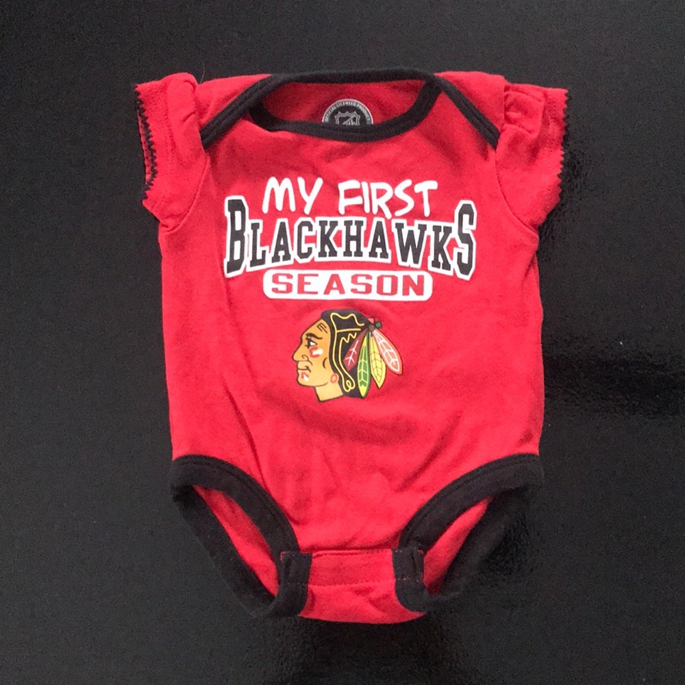 Red Blackhawks Infant One-Piece Bodysuit